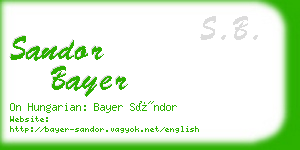 sandor bayer business card